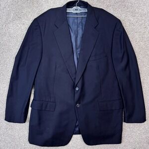 Loro Piana Fabric Garson Blazer Mens 48 Regular Navy Blue Wool 2-Button Jacket